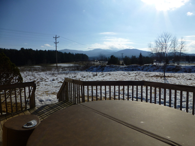Mountain views from the hot tub on the deck
